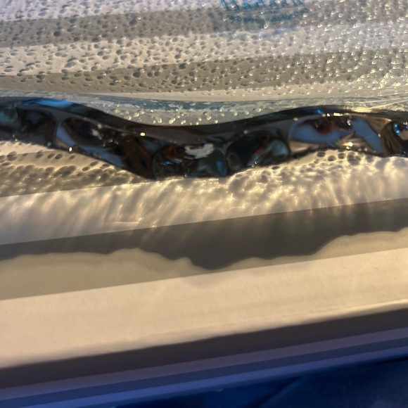 Badash blown glass with silver edge 12x7 platter - Picture 2 of 3